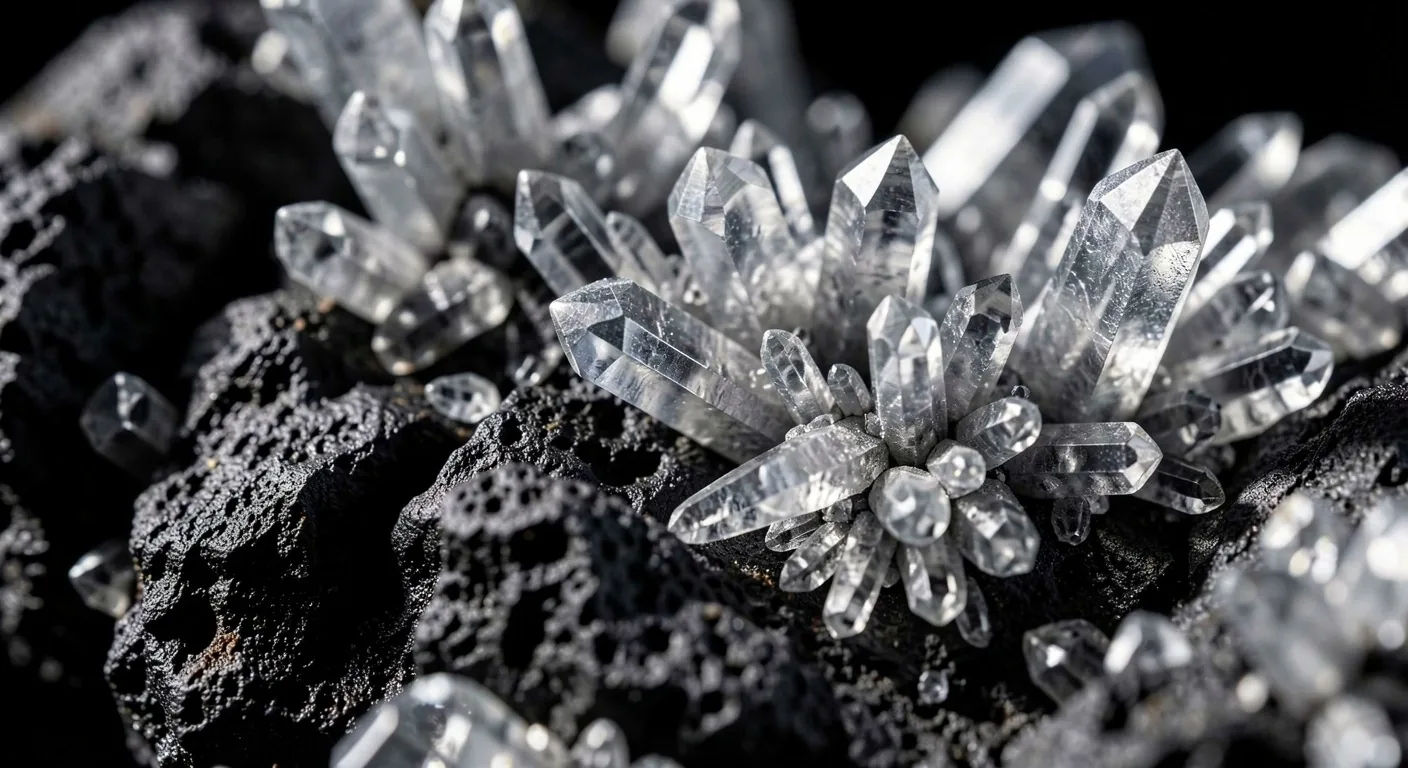 Macro view of raw mineral crystals